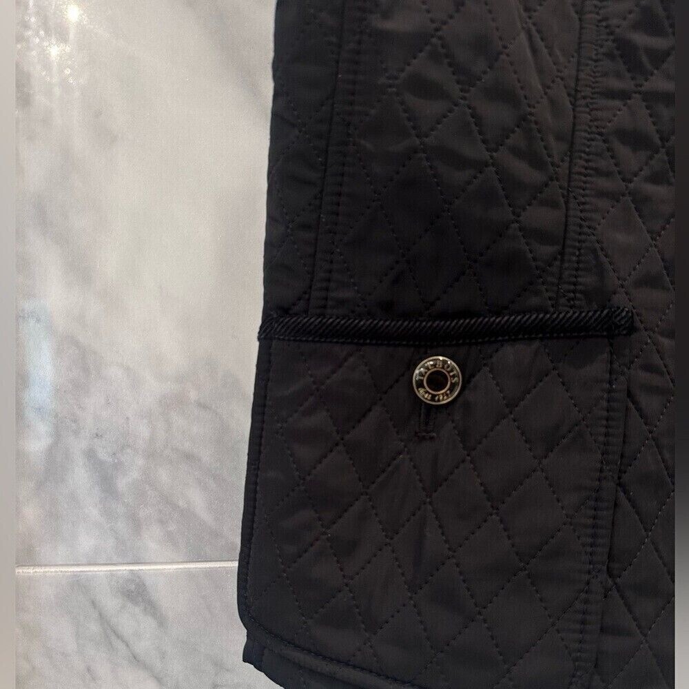 Talbots Womens Black Quilted Button Down Vest Jacket Size Medium - Picture 5 of 10